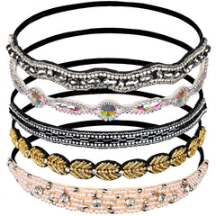 Teenitor rhinestone-beaded headband set close-up showing sparkling embellishments for party-ready styling