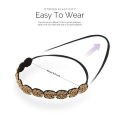Teenitor rhinestone-beaded headband set on model demonstrating secure, non-slip wear