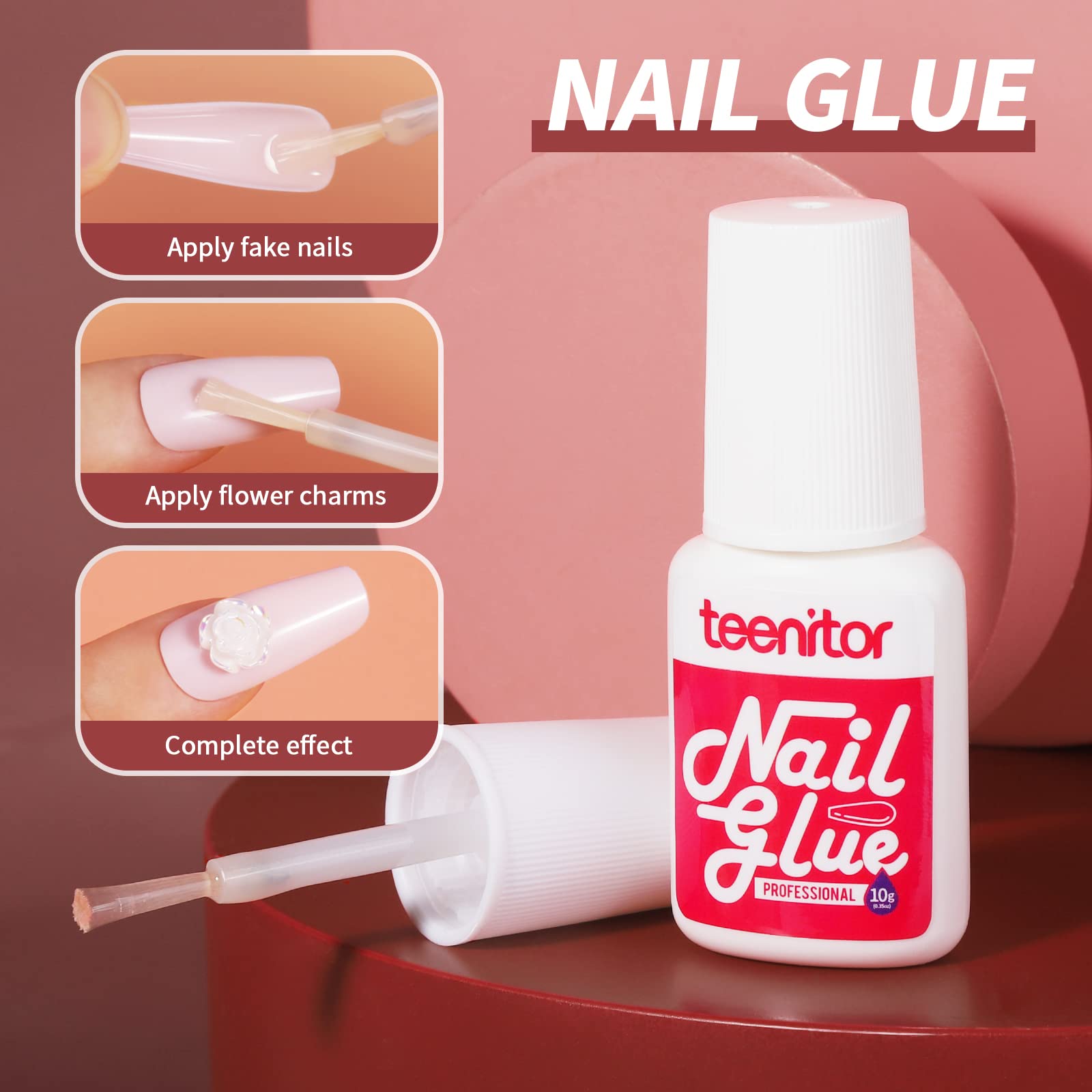 Teenitor rose nail charms add decorative detail to DIY nails