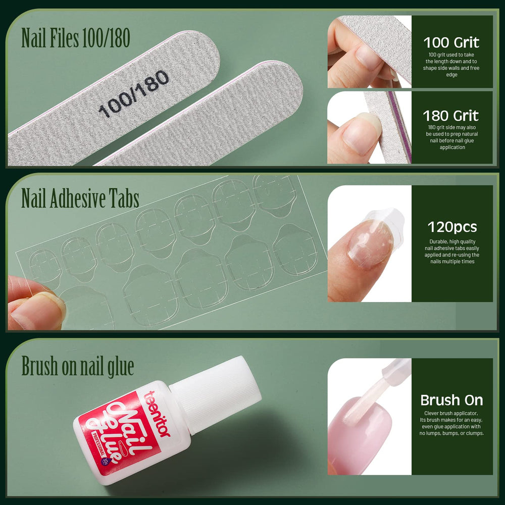 Teenitor self-adhesive nail tabs deliver residue-free reuse options.