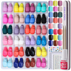 Teenitor short square press-on nails color variety for quick, stylish manicures.