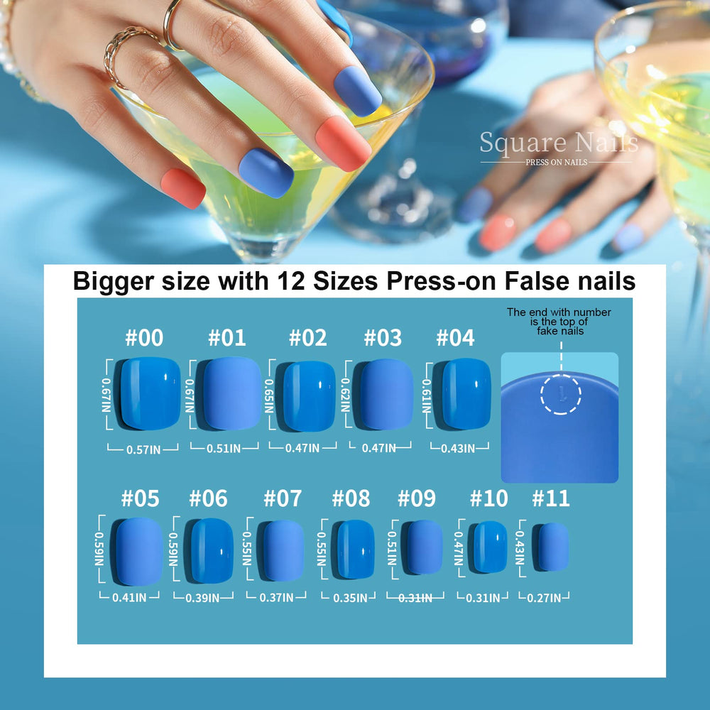 Teenitor short square press-on nails natural-looking finish.