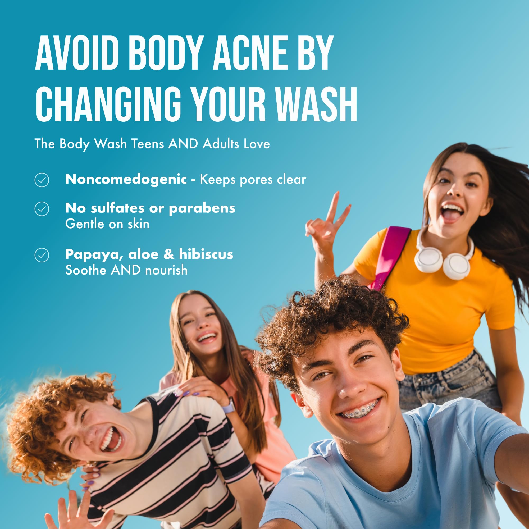 Teenology body wash with citrus scent energizes the daily shower routine.