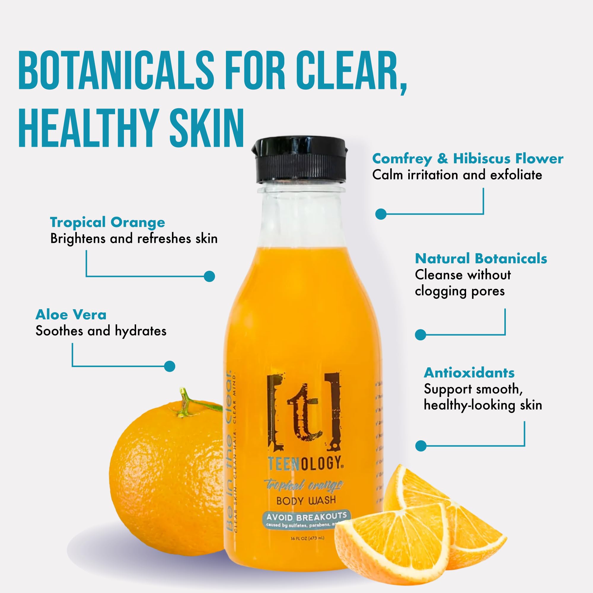 Teenology body wash creates rich lather for a thorough, sensitive-skin friendly cleanse.