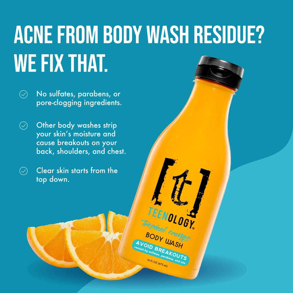 Teenology tropical orange fragrance provides a refreshing, daily shower experience.