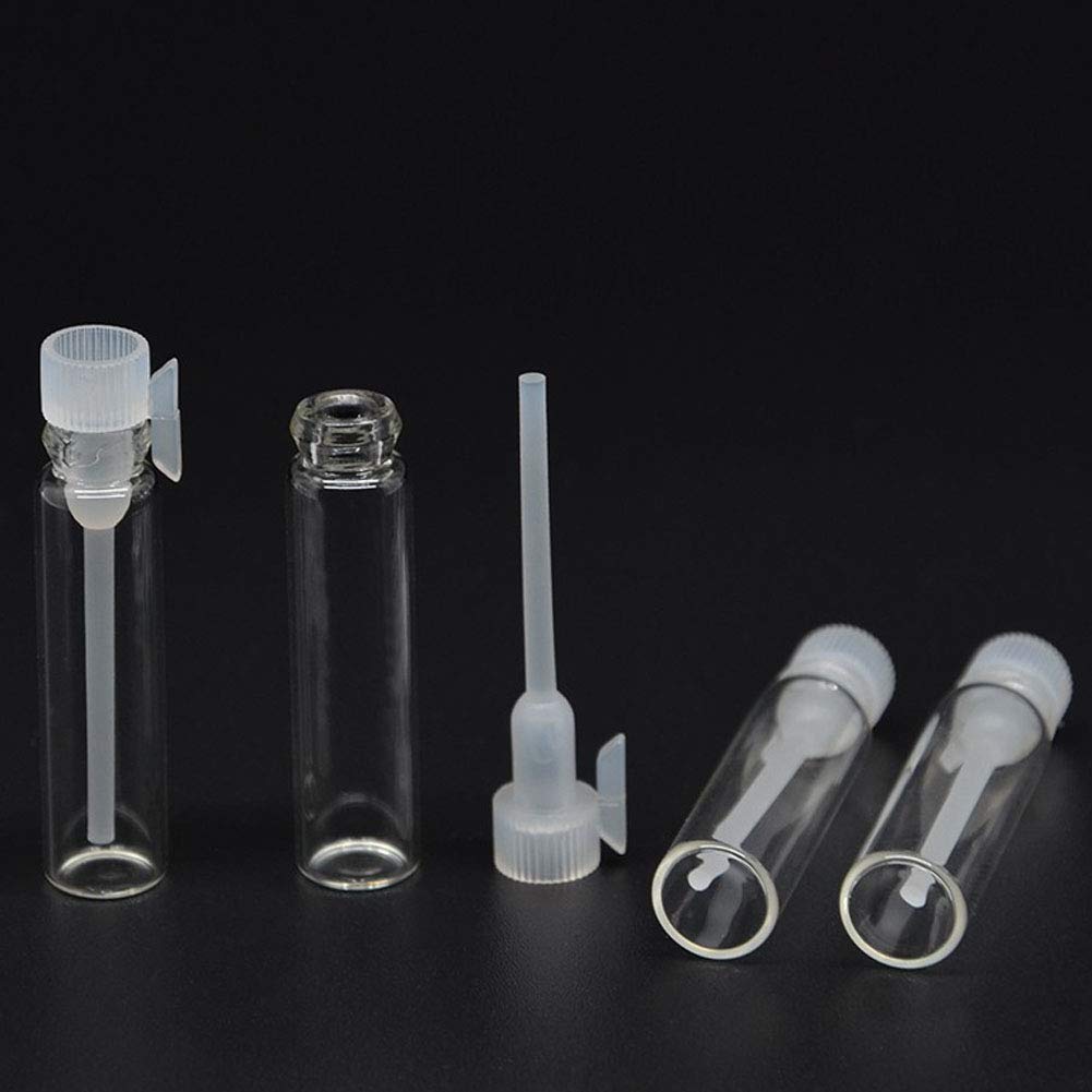 Teensery glass sample bottles with a clear cap for leak-proof oil or fragrance samples