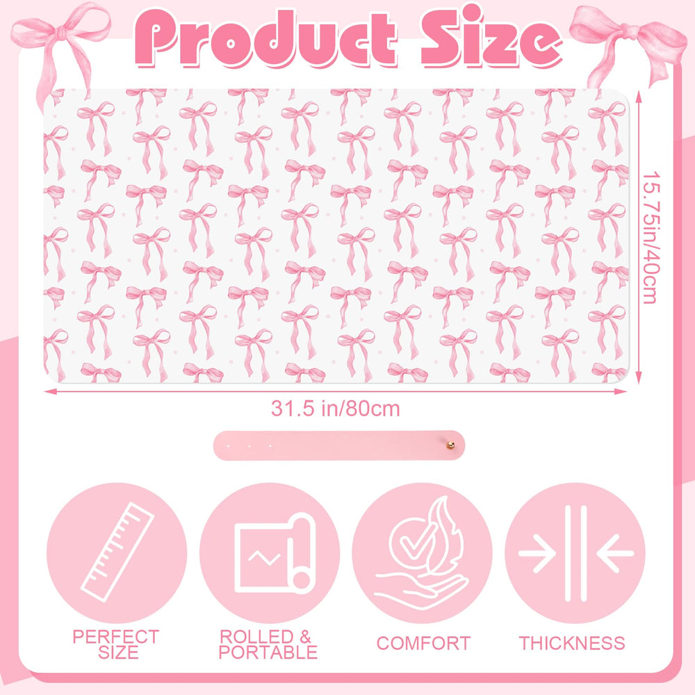 Teenyyou Coquette Bow makeup mat applicable as dining or kitchen mat