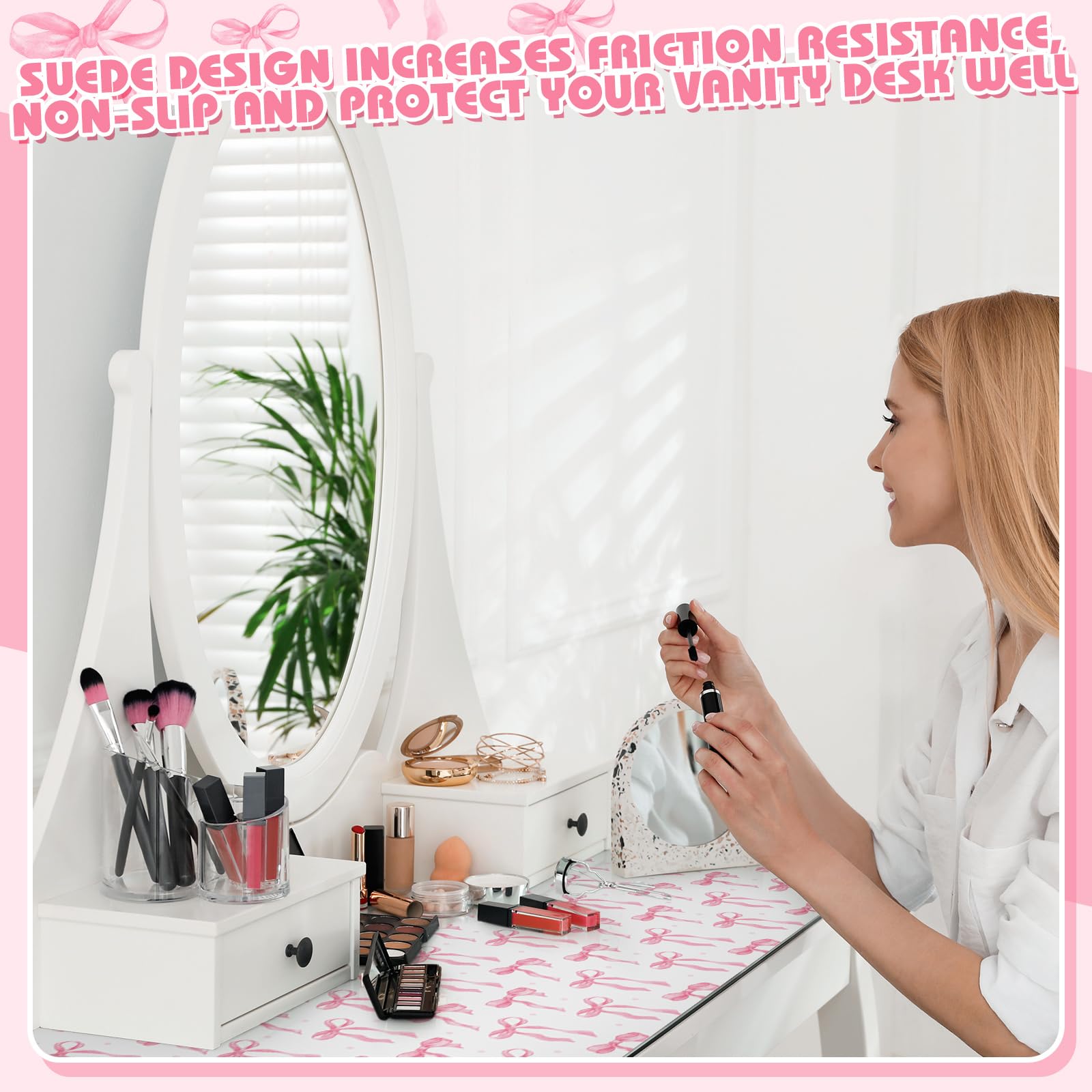 Teenyyou Coquette Bow makeup mat water and heat resistance supports quick cleanup