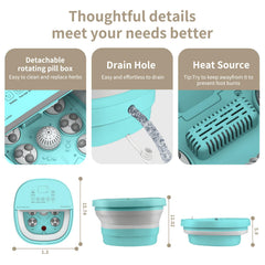 teepten collapsible foot spa folded for compact storage