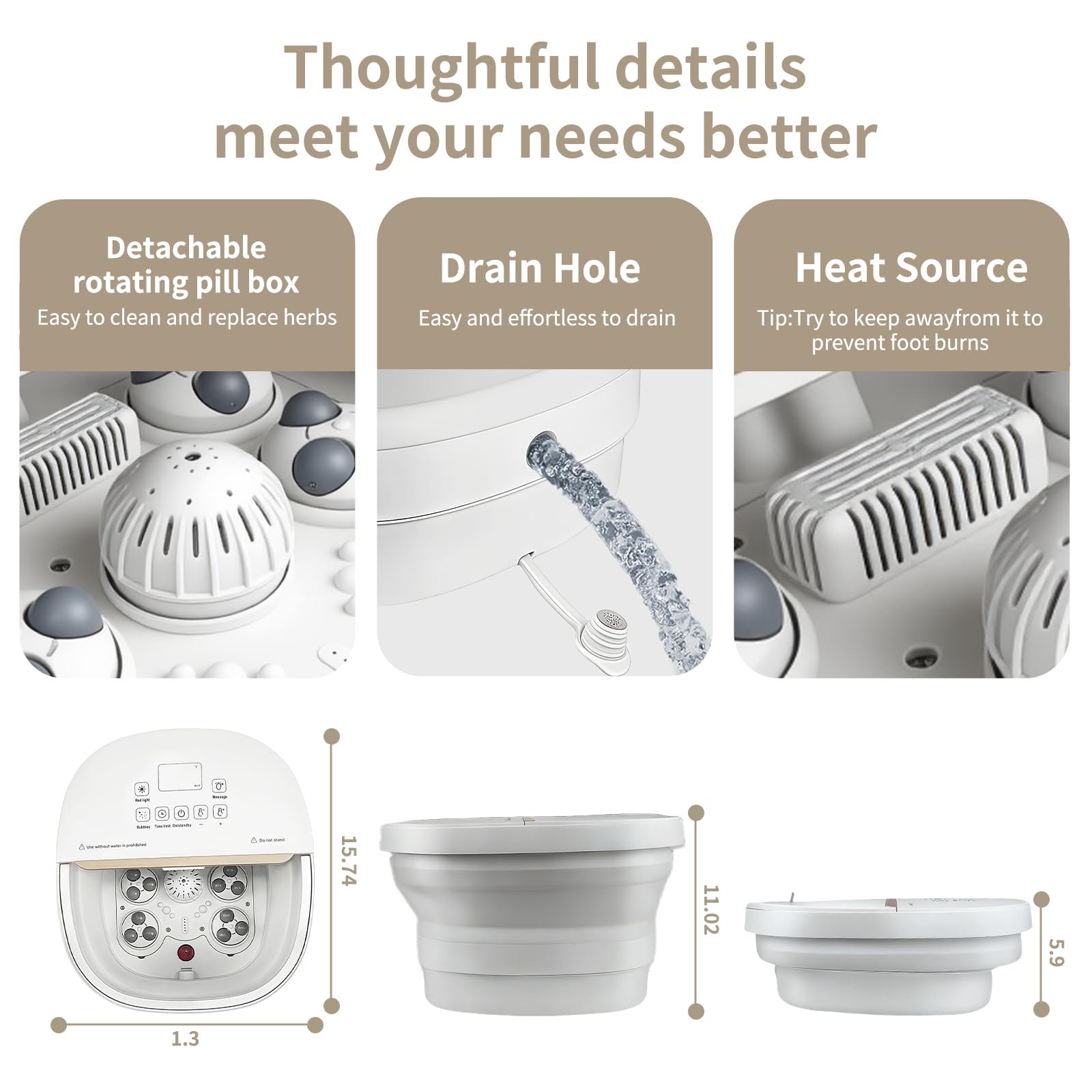 teepten foot spa with eight massage rollers for a relaxing deep-tissue foot massage.