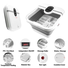 teepten foot spa with eight non-motorized rollers for deep tissue massage.