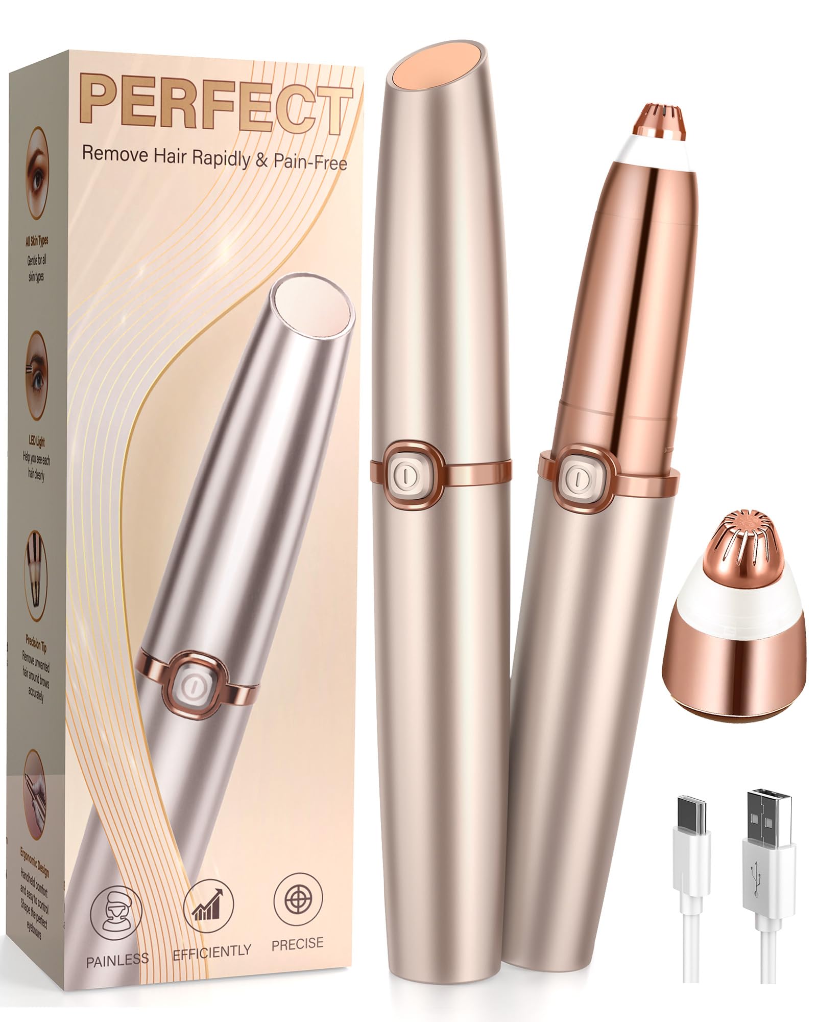 TeethBliss eyebrow trimmer compact-handle enhances precise daily brow shaping.