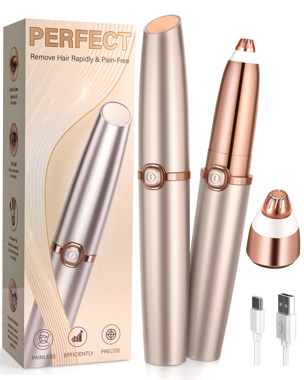 TeethBliss eyebrow trimmer compact-handle enhances precise daily brow shaping.