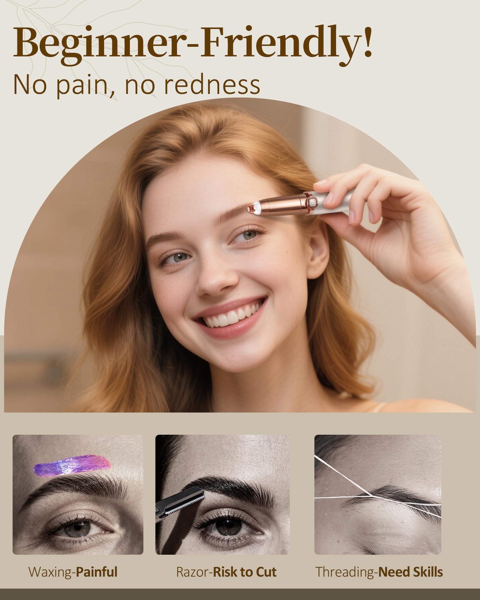TeethBliss eyebrow trimmer replaceable-heads ensures hygienic, continuous trimming between touch-ups.