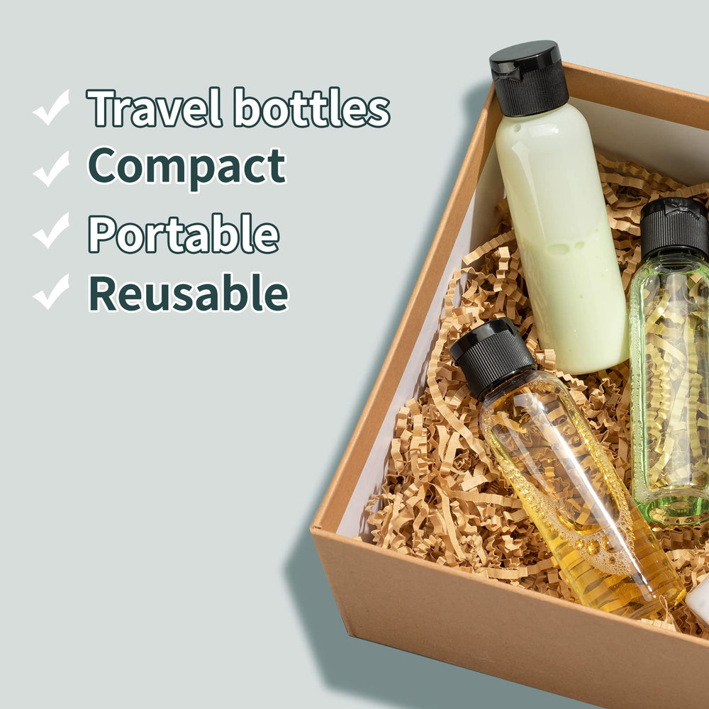 Tekson 2oz travel bottles in travel kit setup for on-the-go