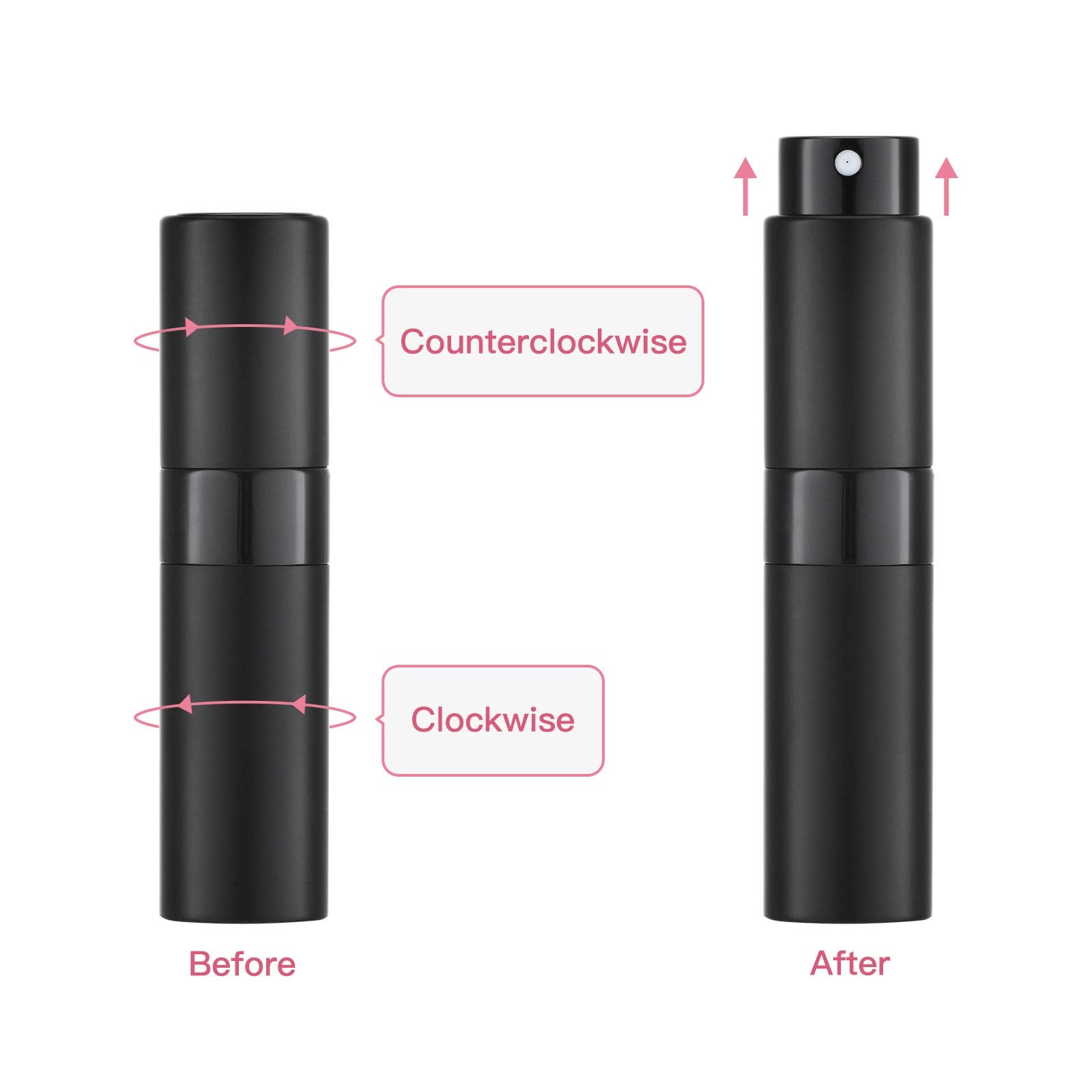 Tekson 7PCS 8ml travel perfume atomizer in blue supports easy one-handed spray on the move.