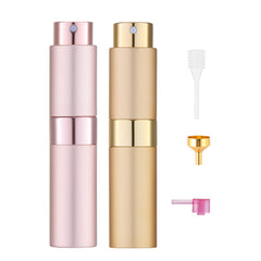 Tekson 8ml travel perfume atomizer in pink and gold, compact for on-the-go scents.