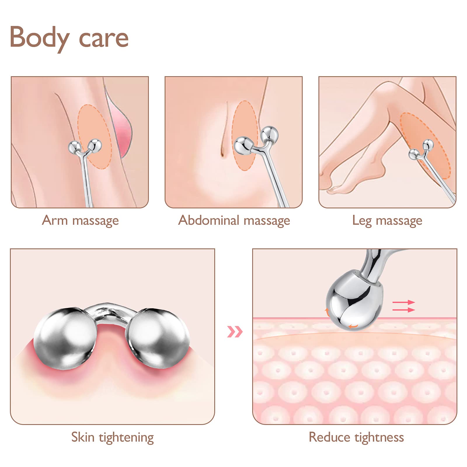 Tekson facial roller under-eye use illustrating soothing puffiness-taming benefits.