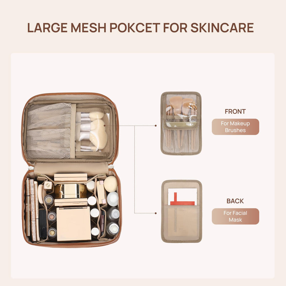 Telena detachable pouch protects brushes and delicate tools during travel.