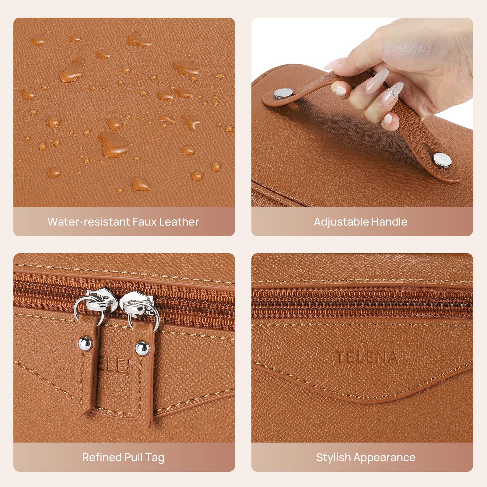 Telena interior dividers customize space for skincare, makeup, and tools.