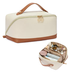 Telena Leather Make Up Bag waterproof cover protects contents during travel.