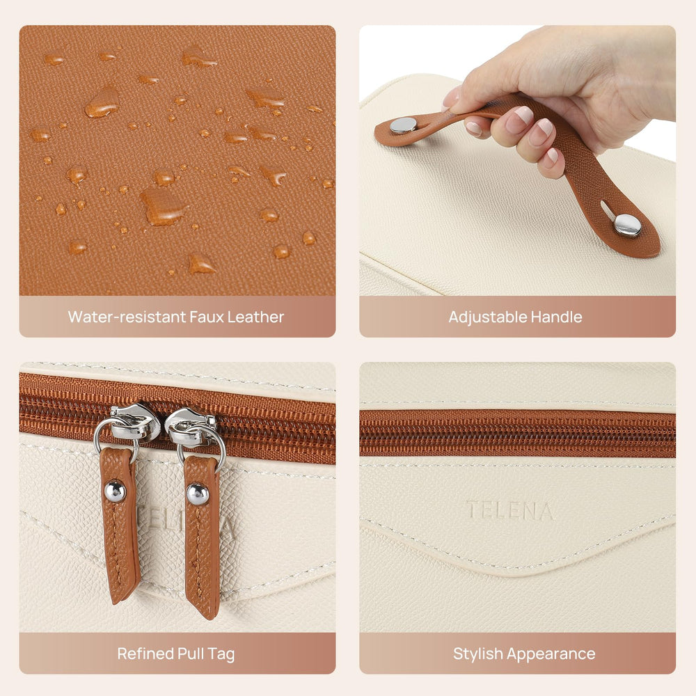 Telena makeup bag offers three color options to match your style