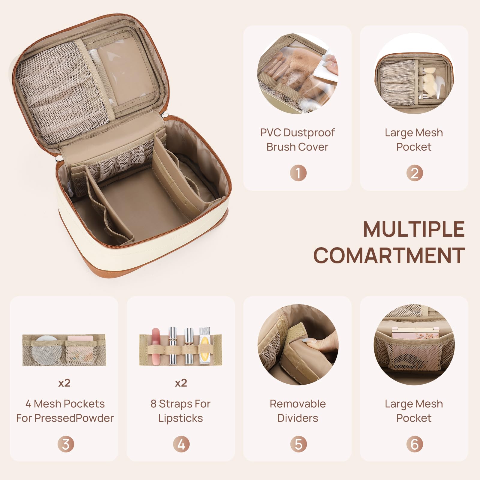 Telena makeup bag water-resistant exterior shields contents from spills