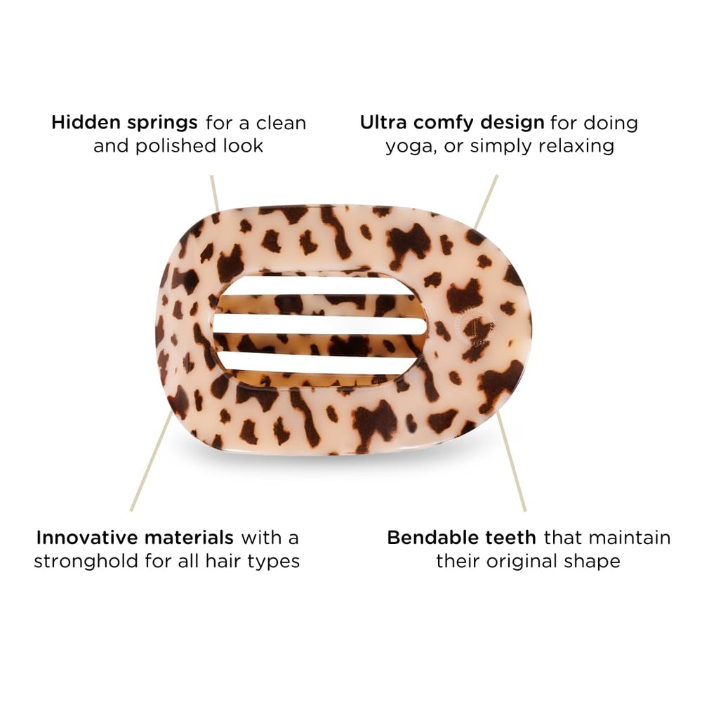 Teleties blonde tortoise clip features a comfortable curved design for lying down.