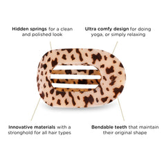 Teleties blonde tortoise clip features a comfortable curved design for lying down.