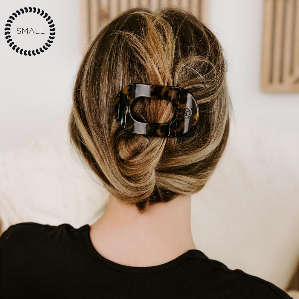 Teleties clip shown in multiple sizes for secure grip on thin to thick hair
