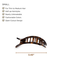 Teleties flat round clip in tortoise color used during yoga for secure hold