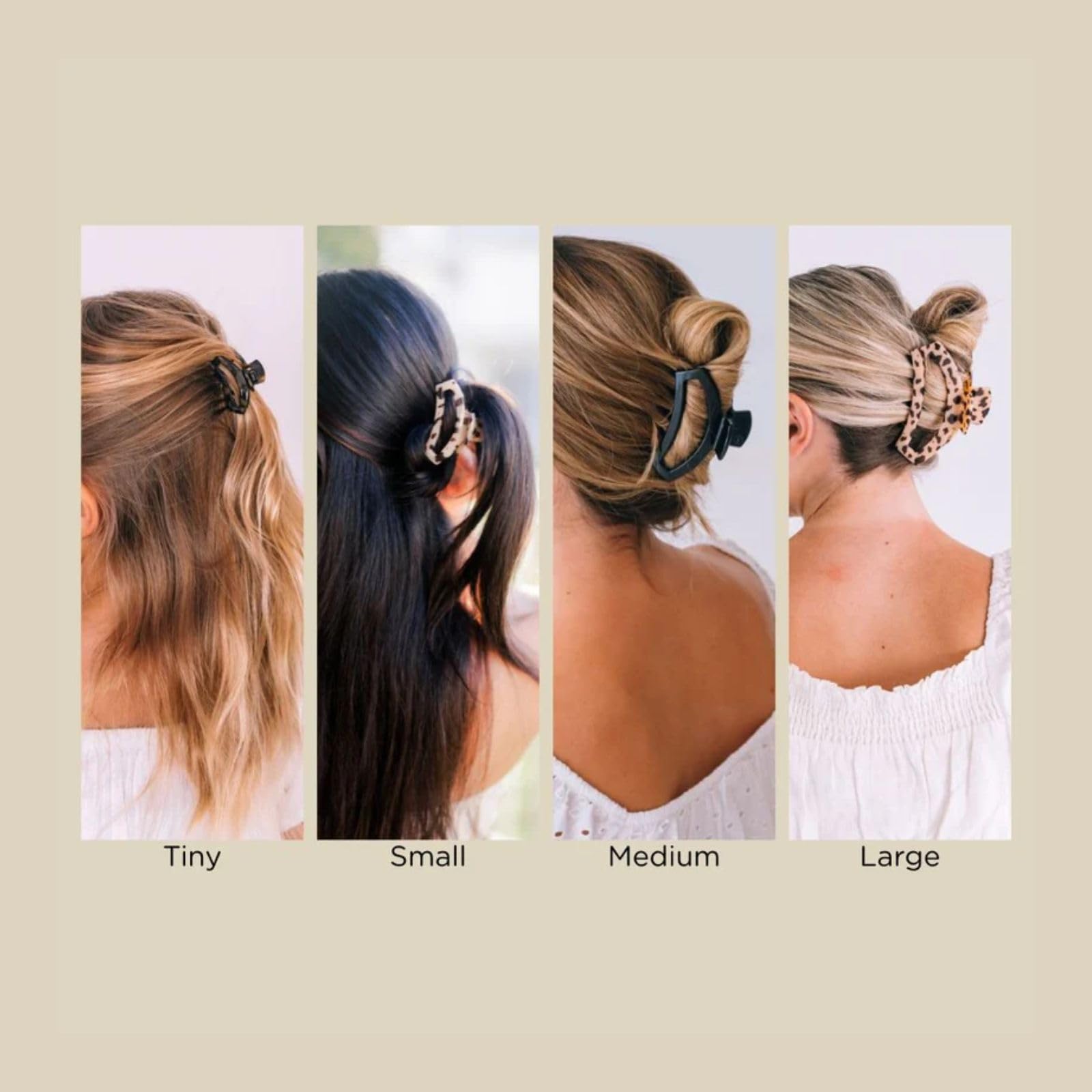 Teleties large claw clip tortoise open-cutout style reduces slip and scalp pressure.