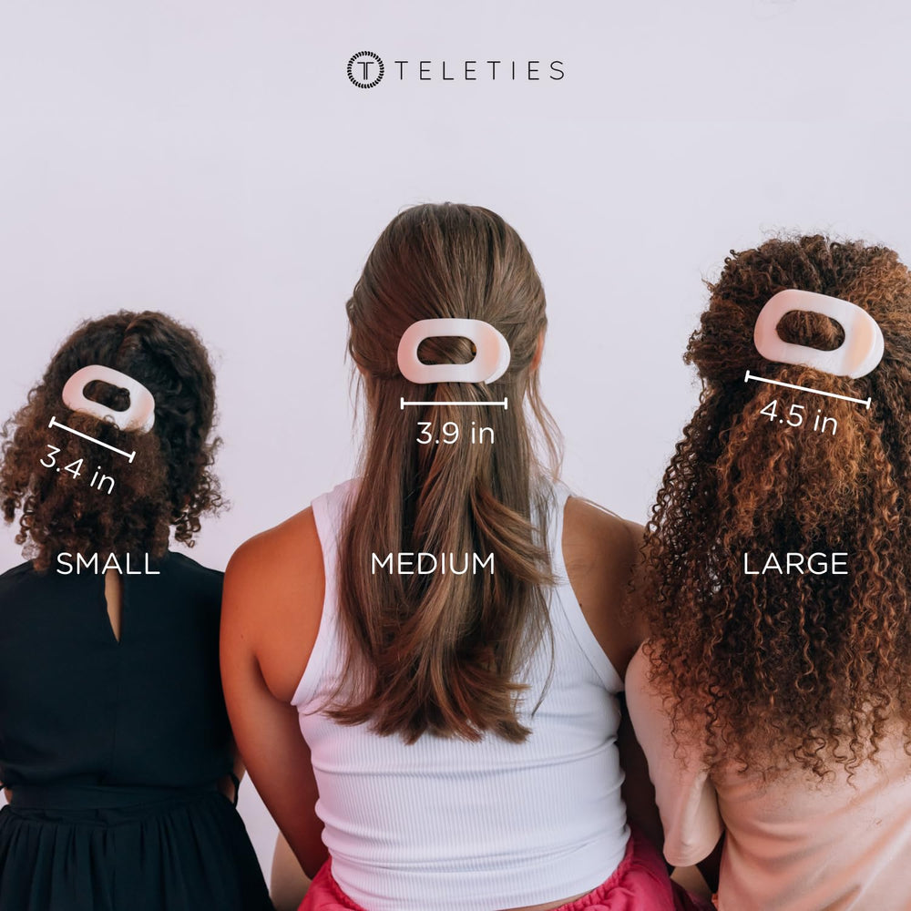 Teleties tortoise clip aesthetic blends with hairstyles and textures for versatile styling