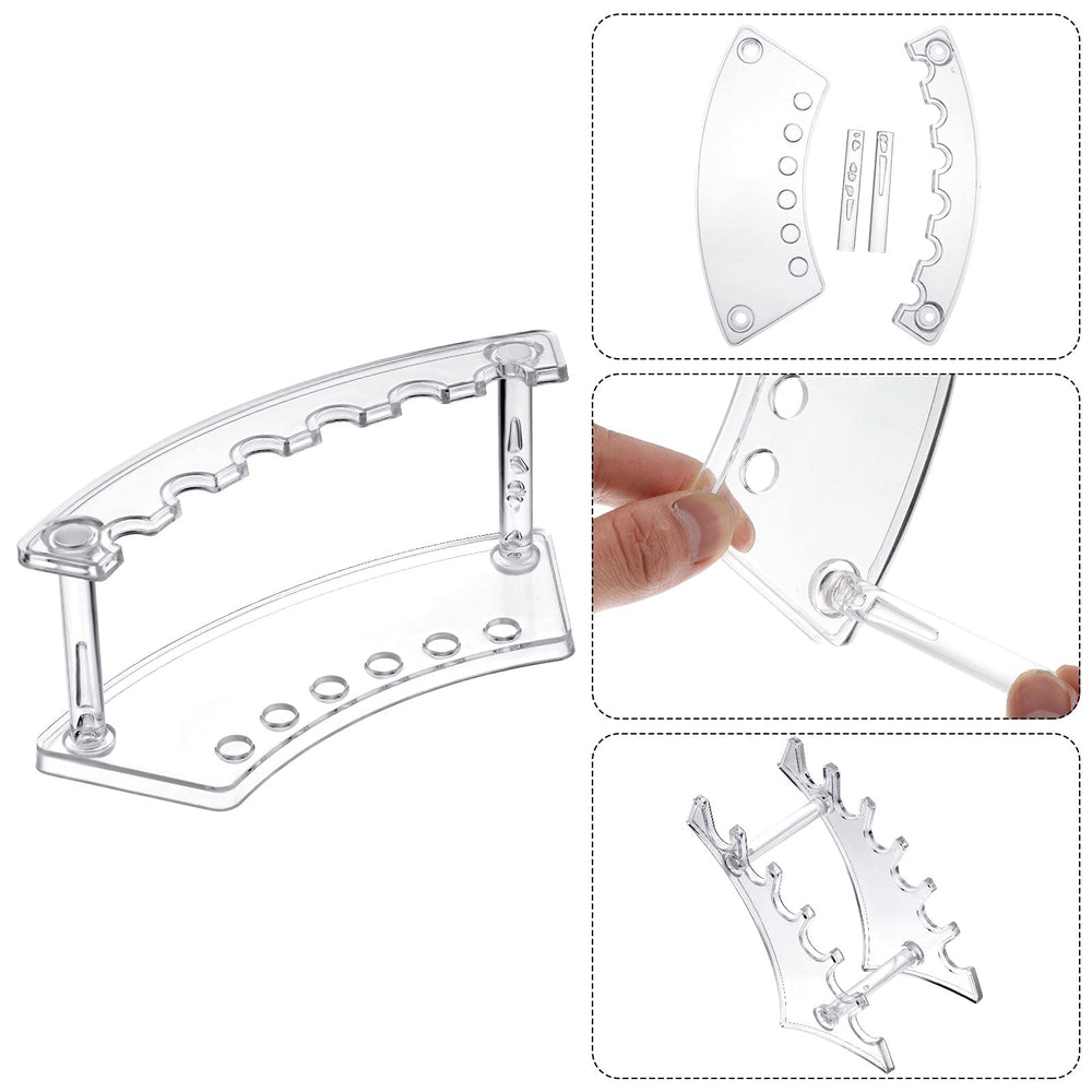 Teling durable acrylic material provides sturdy display without bulk.