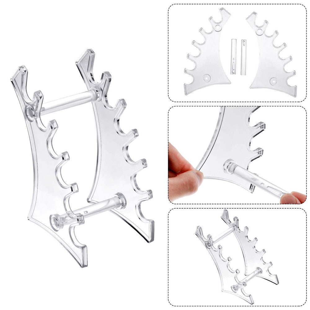 Teling clear acrylic pen rack keeps desk tidy at home or office.