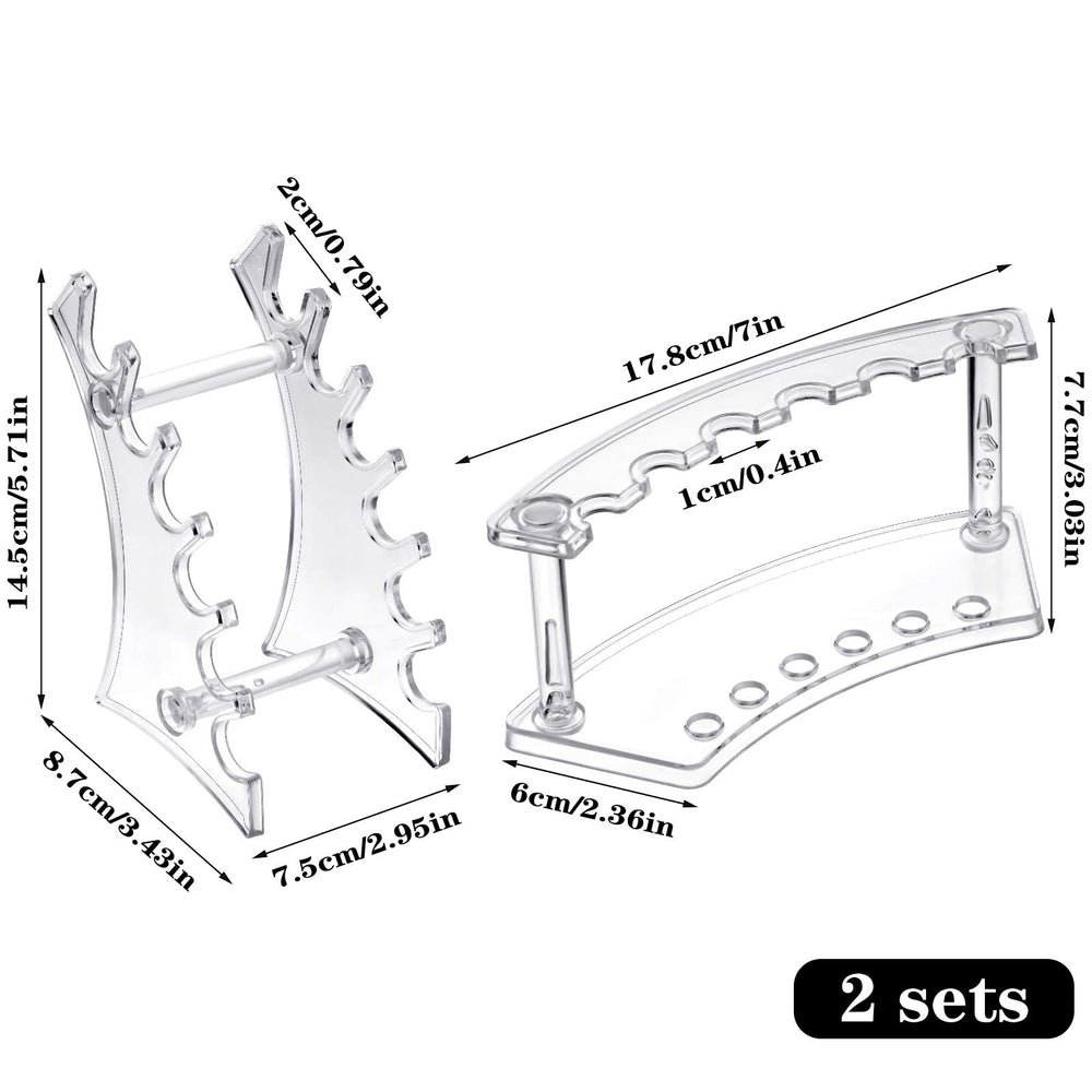 Teling pen display stand stores makeup brushes for quick access.