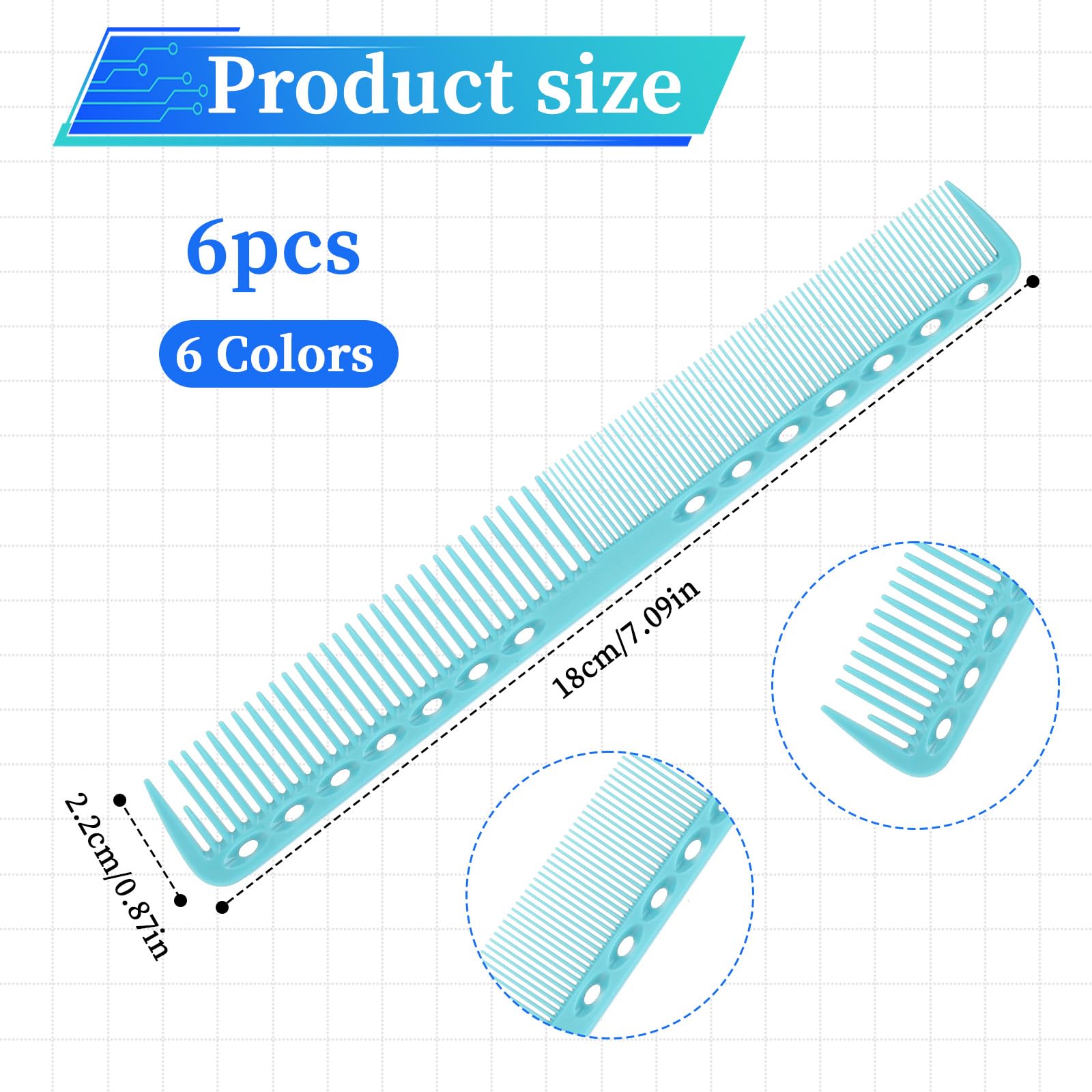 Telooco carbon fiber cutting comb green offers anti-static control for smooth styling.