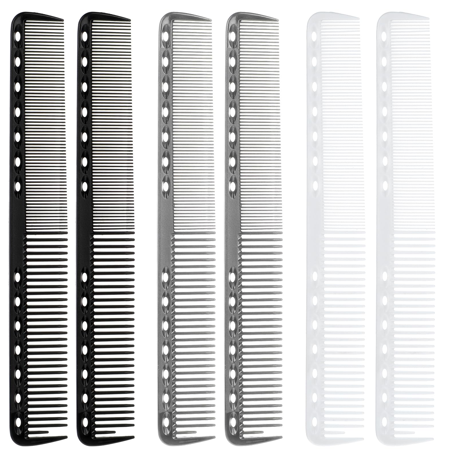 Telooco carbon fiber cutting combs pack closeup with 14 holes for precise sectioning.