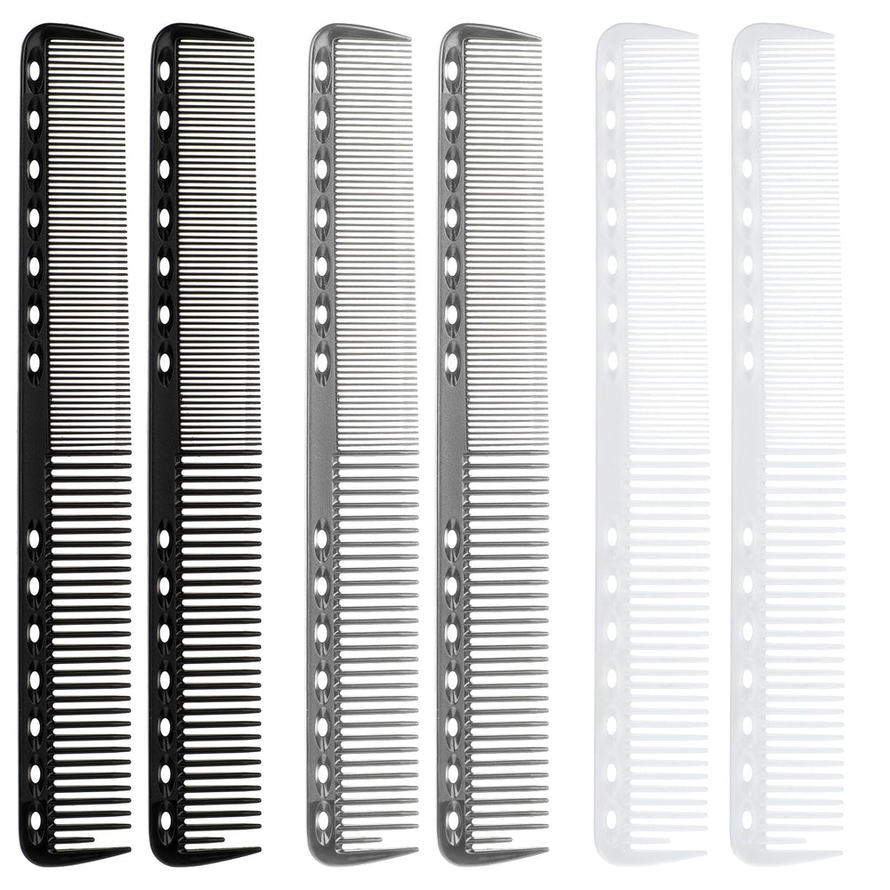 Telooco carbon fiber cutting combs pack closeup with 14 holes for precise sectioning.