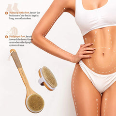 TEMEAYE oval handheld brush for lymphatic use with gentle exfoliation