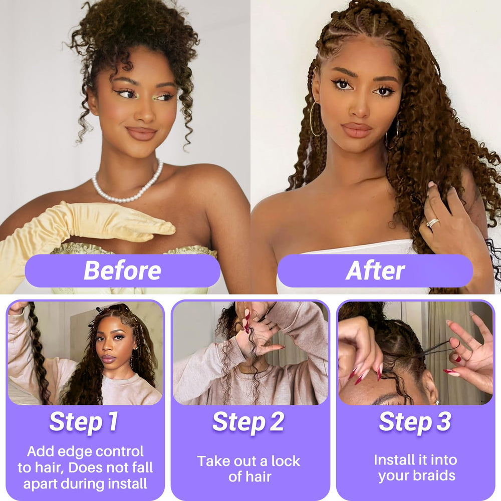 Temlux braiding hair 20 inch brown bundle shows dramatic length and rich color