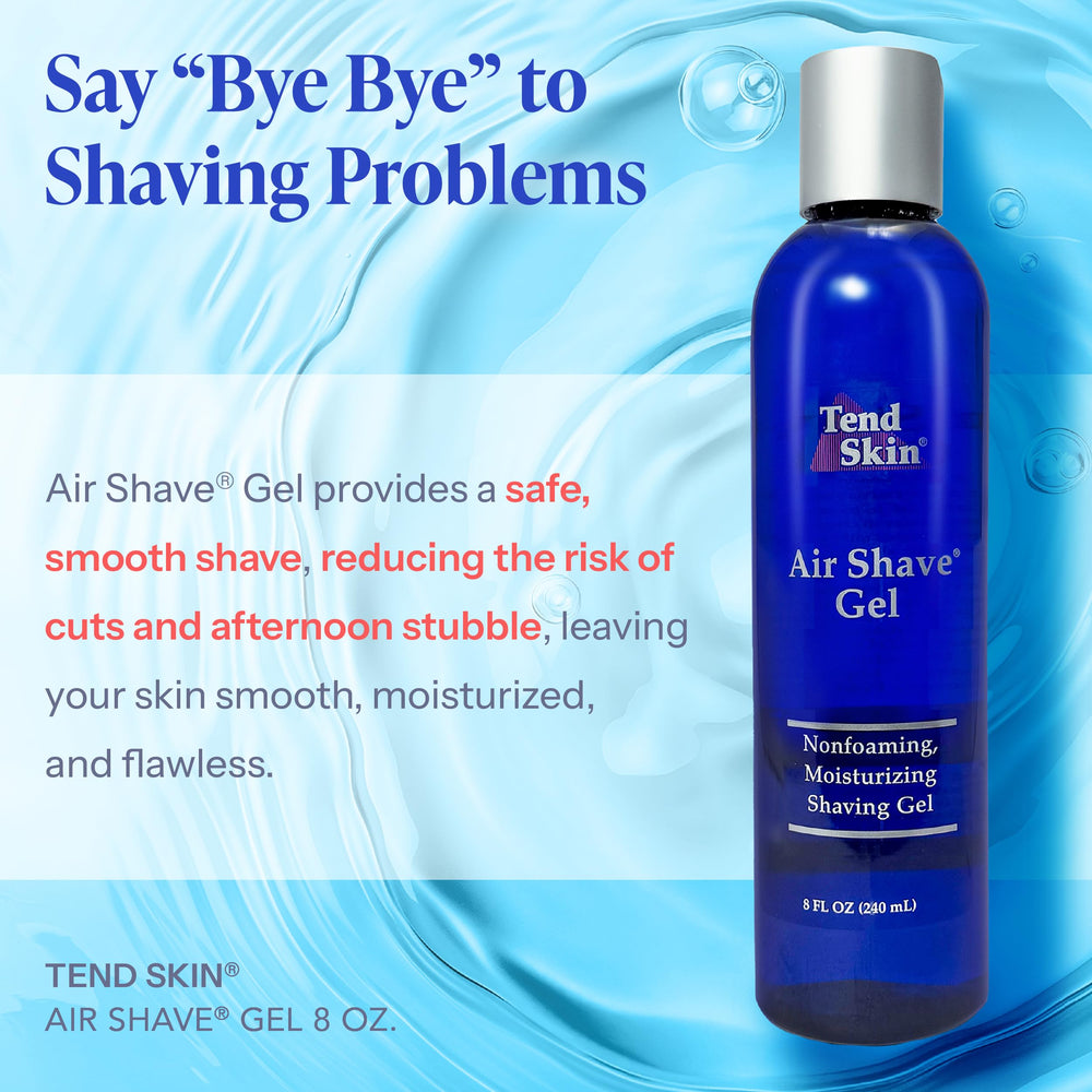 Tend Skin Air Shave Gel application pump enables easy, precise lubrication before shaving.
