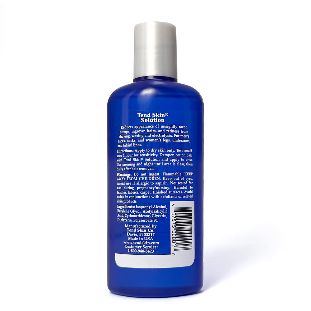 Tend Skin legs underarms bikini area shows post-wax care for smoother skin.