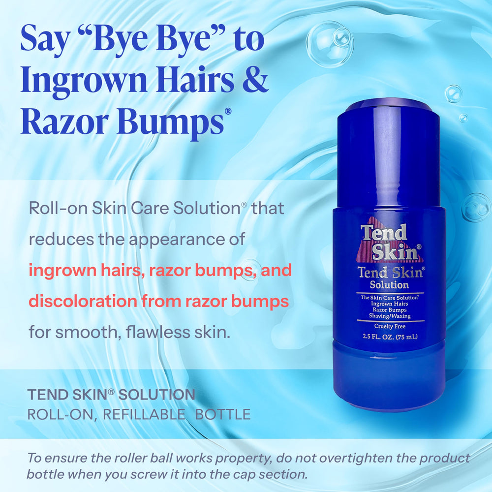 Tend Skin roll-on application close-up demonstrates easy, mess-free application for bump-prone skin