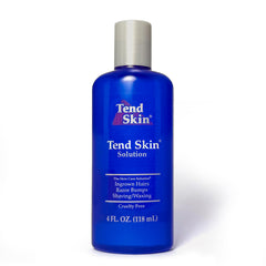 Tend Skin solution bottle pour demonstrates easy application for smoother skin after shaving.