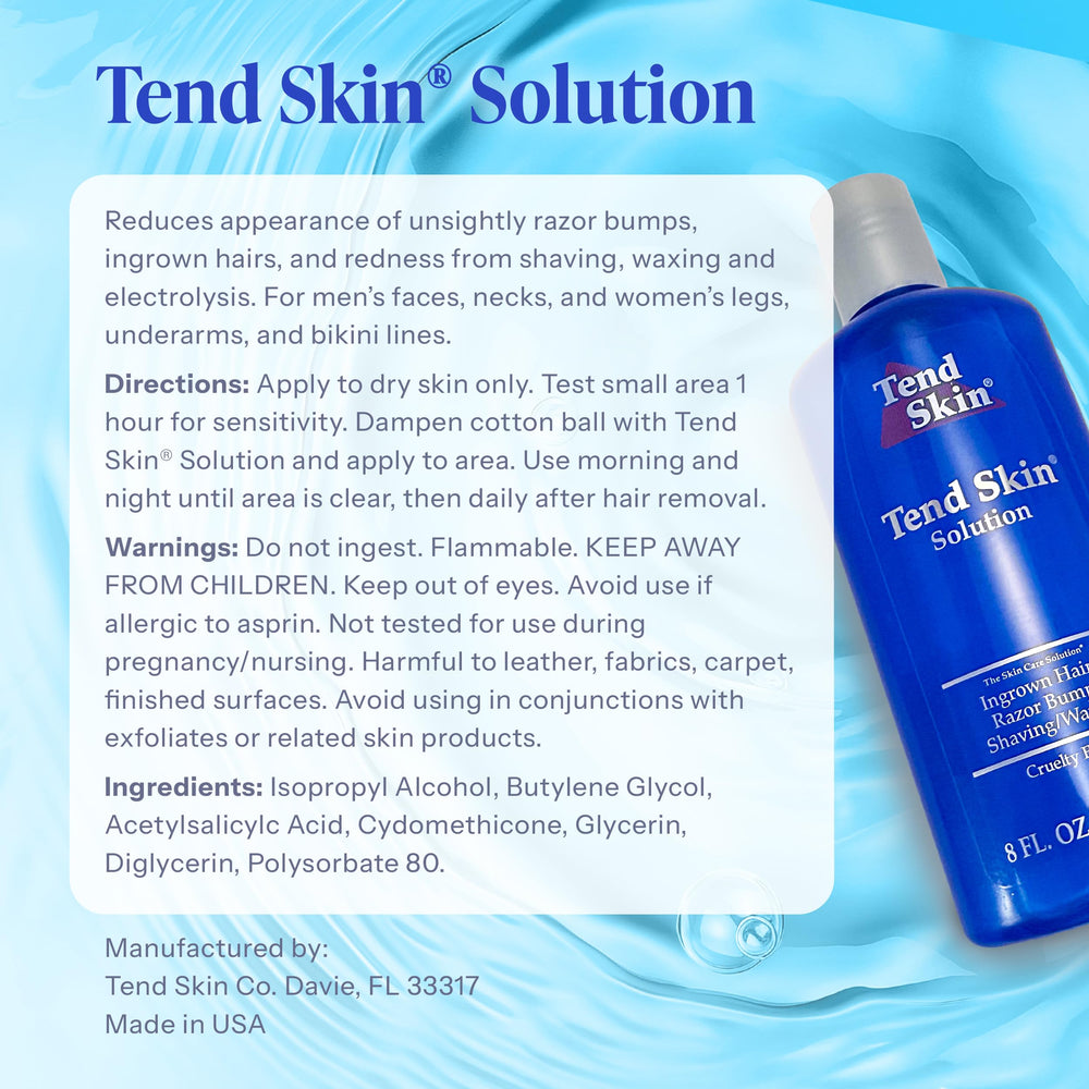 Tend Skin packaging label shows minimalist, additive-free approach