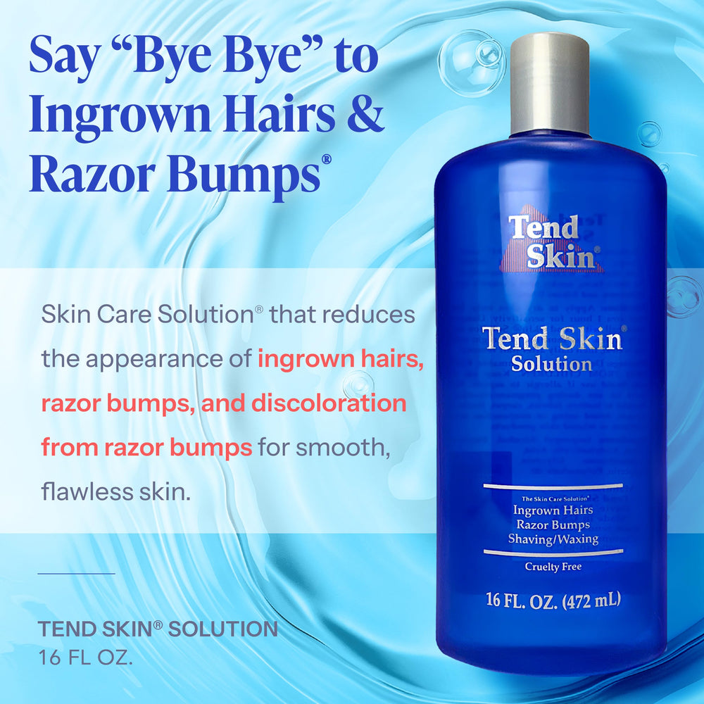 Tend Skin solution pump closeup highlights easy post-wax application