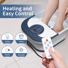 Tenswa foot spa with remote control enabling easy heat adjustments.