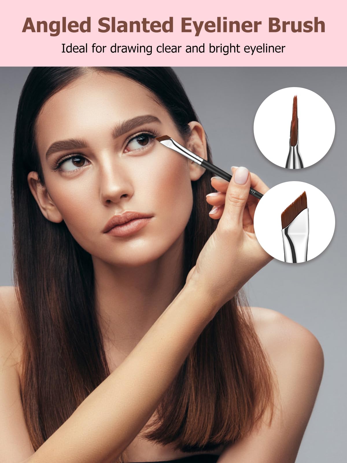 TEOYALL dense synthetic bristles for smooth, precise eyeliner application.