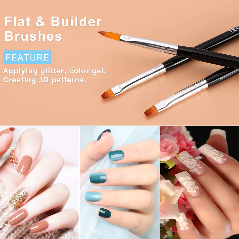 TEOYALL fine-liner-brush enables delicate stripes and detailed nail art.
